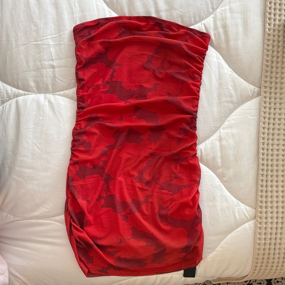Red Strapless Mini Dress